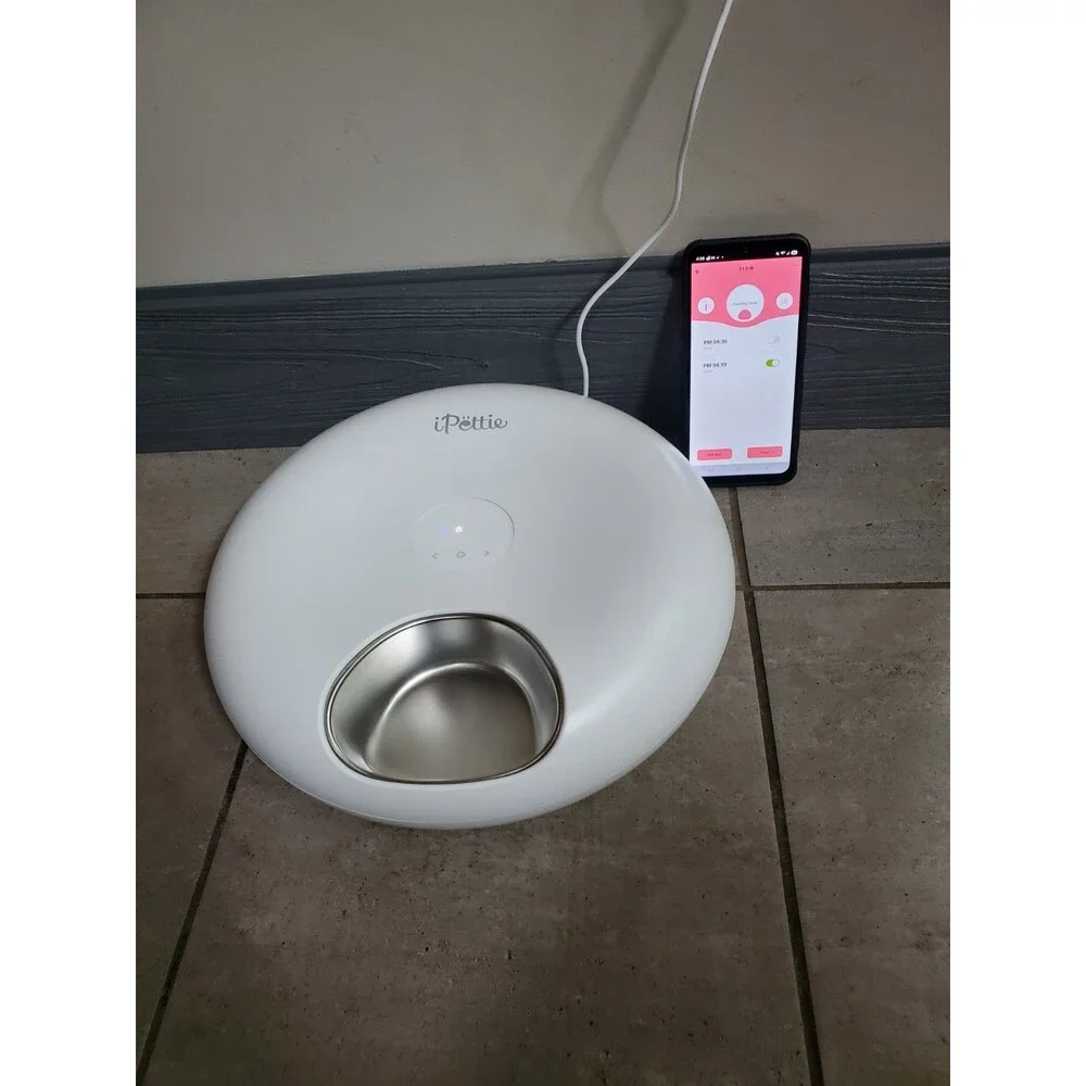 IPettie Donut Frost Cat Feeder With Ice Packs Wifi Stainless Steal 6 Meal Plate